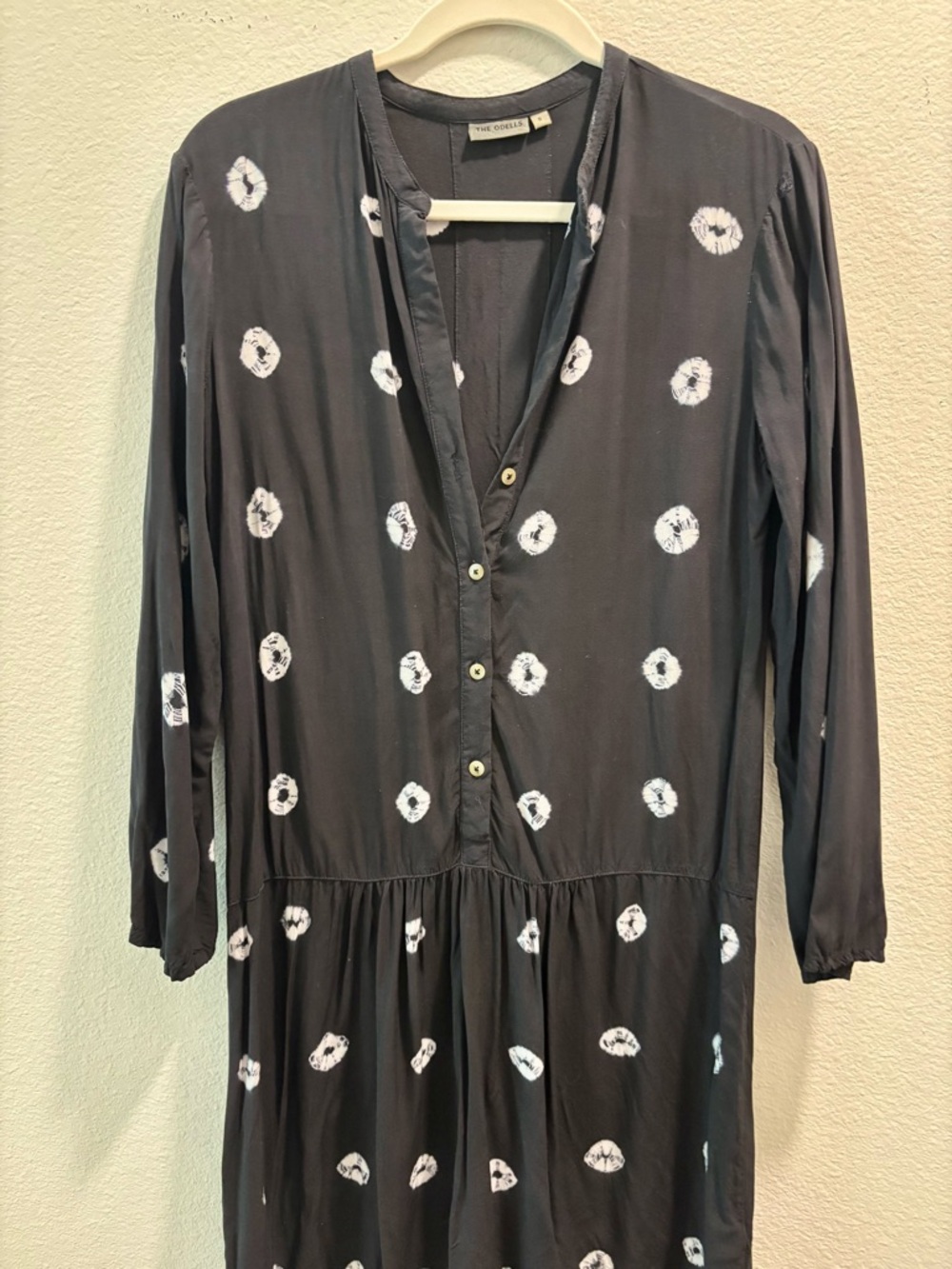 The Odells Printed Button-Front Midi Dress, size S